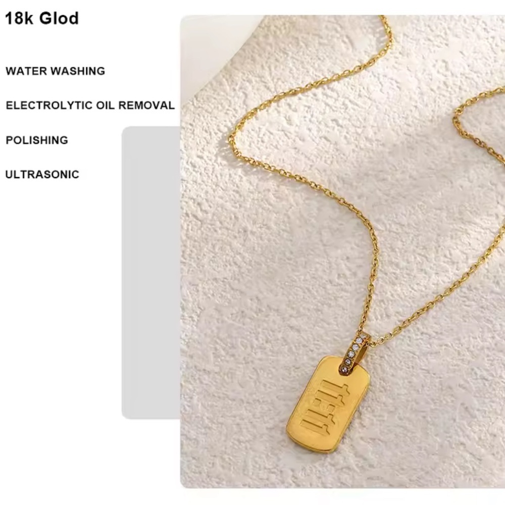 Gold Angel Number 11:11 Necklace – Minimalist Lucky Pendant - Picture 9 of 10